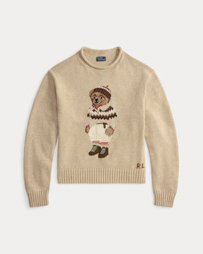 Suéter Ralph Lauren | Polo Bear Bege com Touca